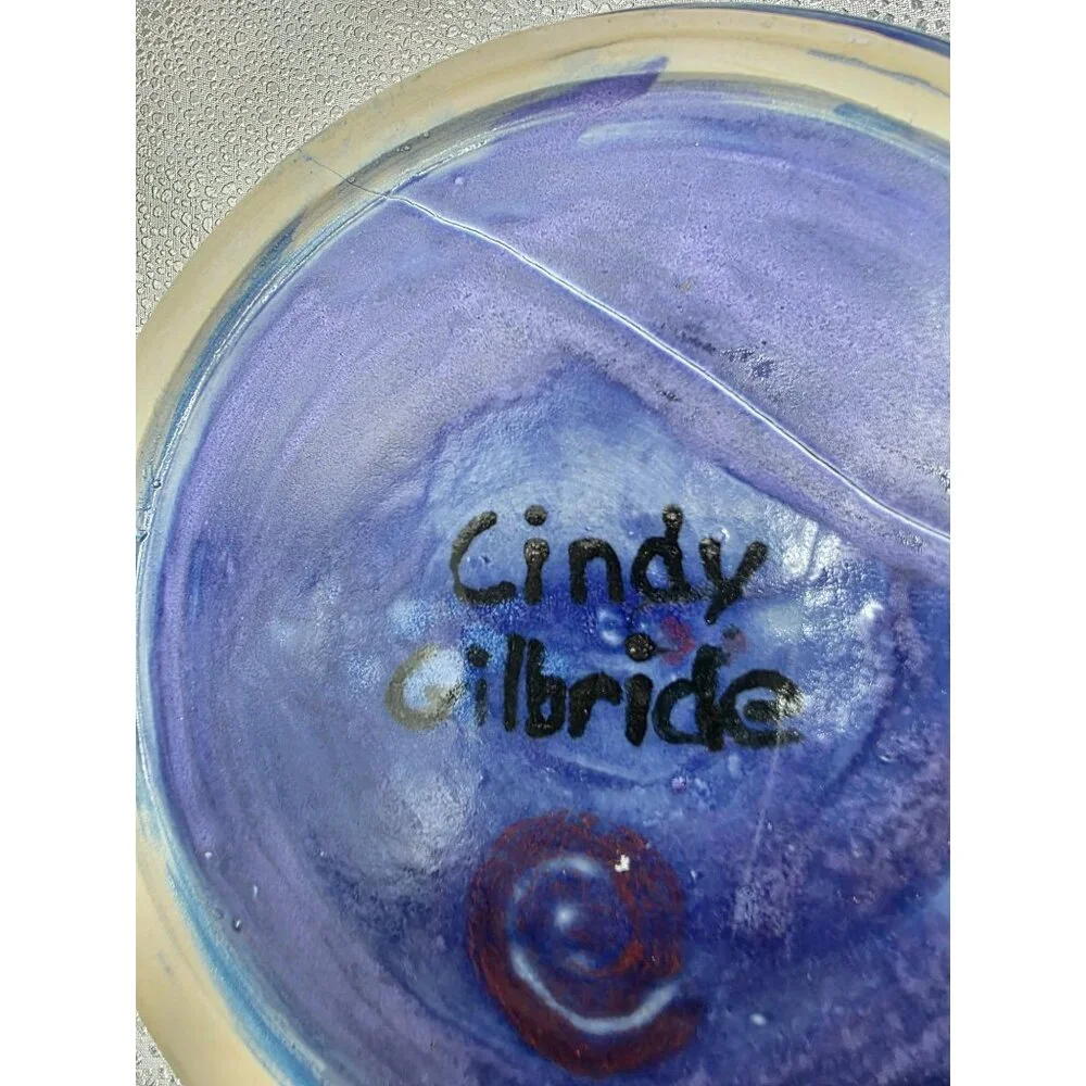 Hummingbird Ceramic Serving Bowl With‎ Built-In Dip Cup by Cindy Gilbride